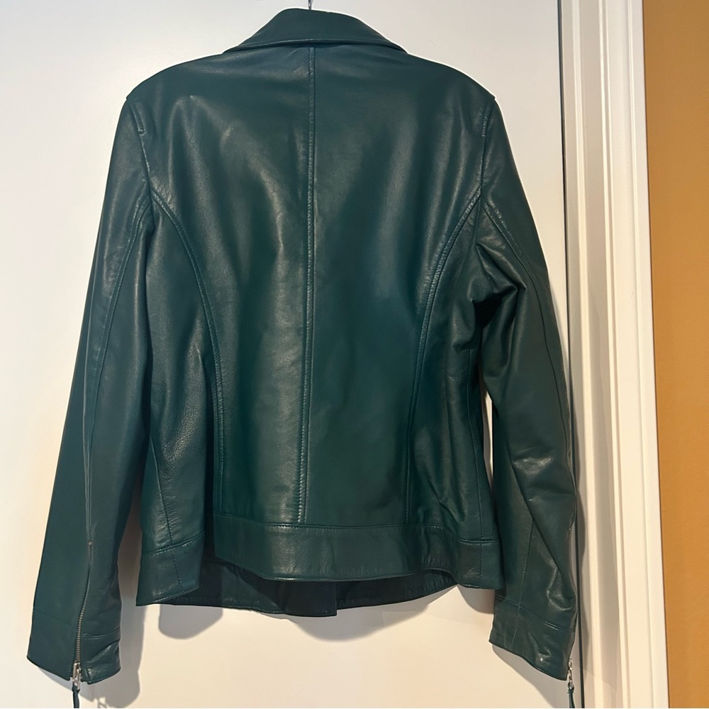 John Carlisle Dark Teal / Green Leather Jacket, XL - Picture 3 of 7